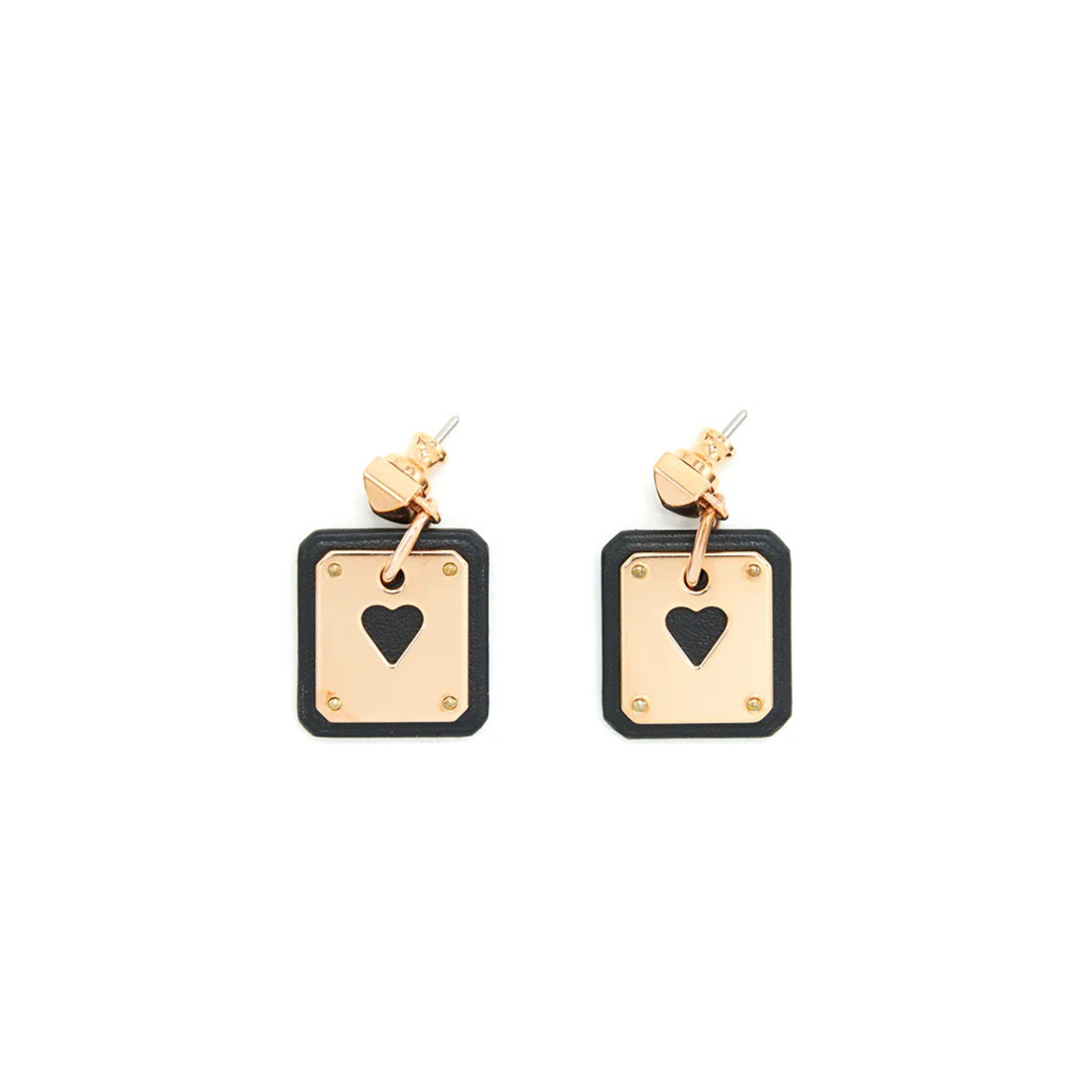 H**mes as de coeur earrings small model black rghw
